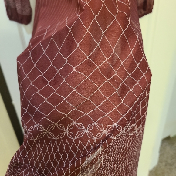 3/$50 - Vintage Burgundy Dress - NuMode - Size M/L - Picture 5 of 6